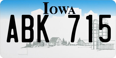 IA license plate ABK715