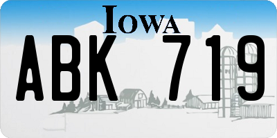 IA license plate ABK719