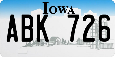 IA license plate ABK726