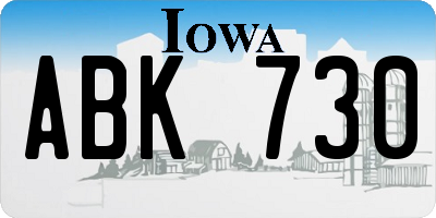 IA license plate ABK730