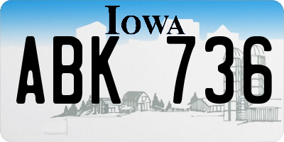 IA license plate ABK736