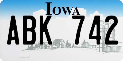 IA license plate ABK742