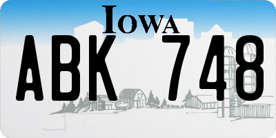 IA license plate ABK748
