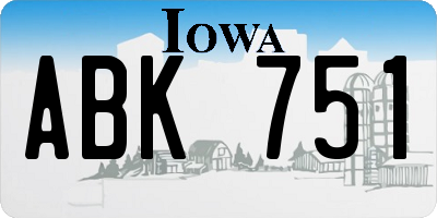 IA license plate ABK751