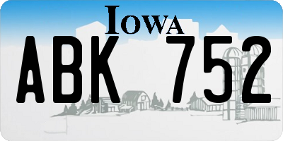 IA license plate ABK752