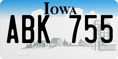 IA license plate ABK755