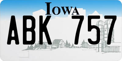 IA license plate ABK757