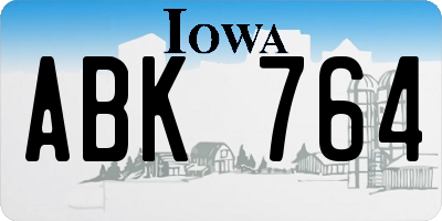 IA license plate ABK764