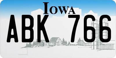 IA license plate ABK766