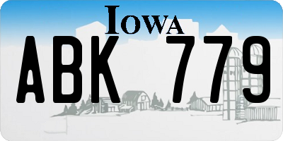 IA license plate ABK779