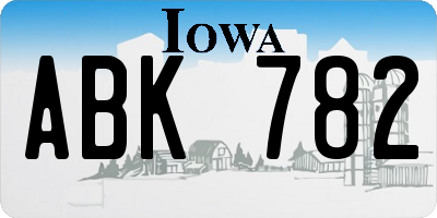 IA license plate ABK782