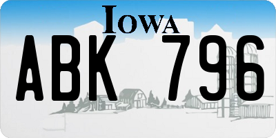 IA license plate ABK796
