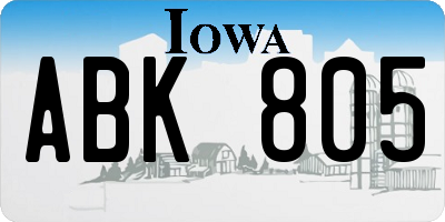 IA license plate ABK805