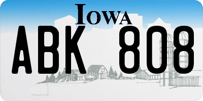 IA license plate ABK808