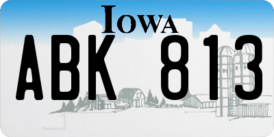 IA license plate ABK813