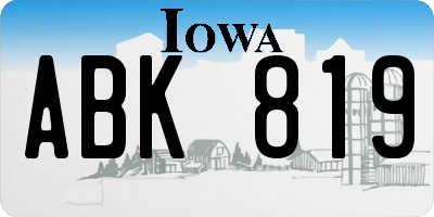 IA license plate ABK819