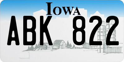 IA license plate ABK822
