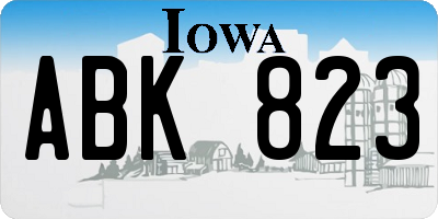 IA license plate ABK823