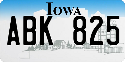 IA license plate ABK825