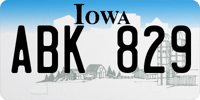 IA license plate ABK829
