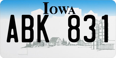IA license plate ABK831