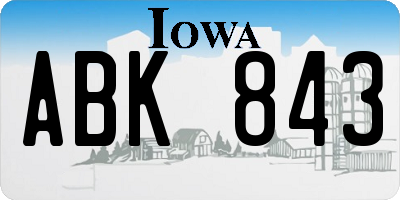 IA license plate ABK843