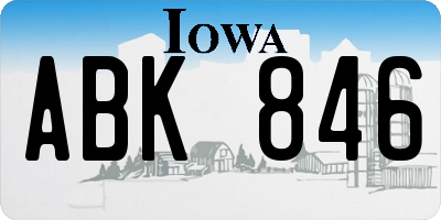 IA license plate ABK846