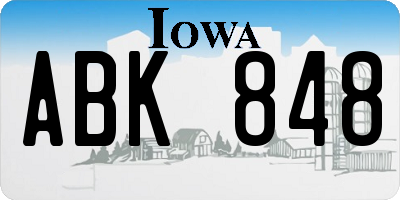 IA license plate ABK848