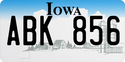 IA license plate ABK856