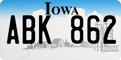IA license plate ABK862