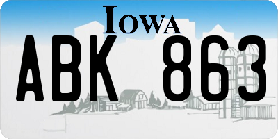 IA license plate ABK863