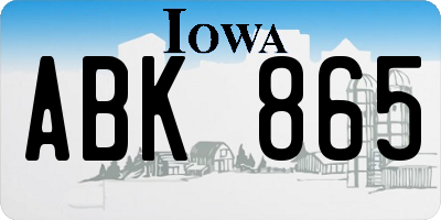 IA license plate ABK865