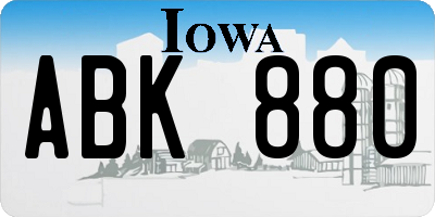 IA license plate ABK880