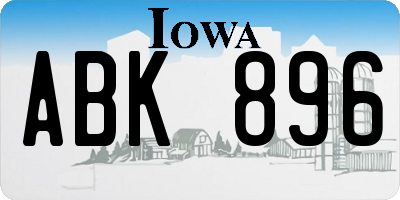 IA license plate ABK896