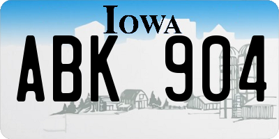 IA license plate ABK904