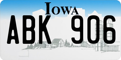 IA license plate ABK906