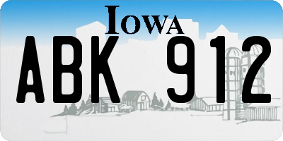 IA license plate ABK912