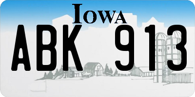 IA license plate ABK913