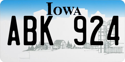 IA license plate ABK924