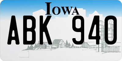 IA license plate ABK940