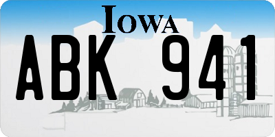 IA license plate ABK941
