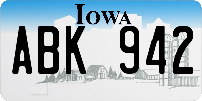 IA license plate ABK942