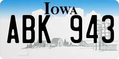 IA license plate ABK943