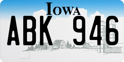 IA license plate ABK946