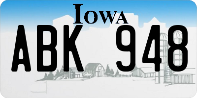 IA license plate ABK948
