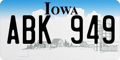 IA license plate ABK949