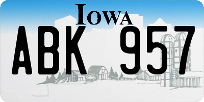 IA license plate ABK957
