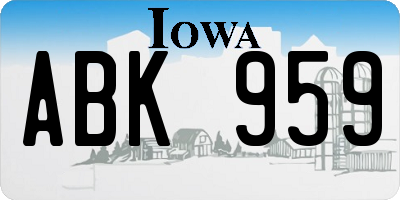 IA license plate ABK959