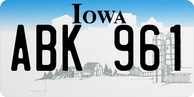 IA license plate ABK961
