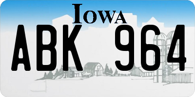 IA license plate ABK964